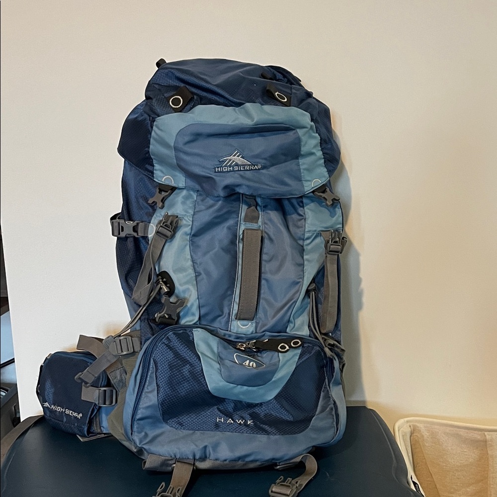High Sierra Navy and Light Blue 40L Hiking Backpack